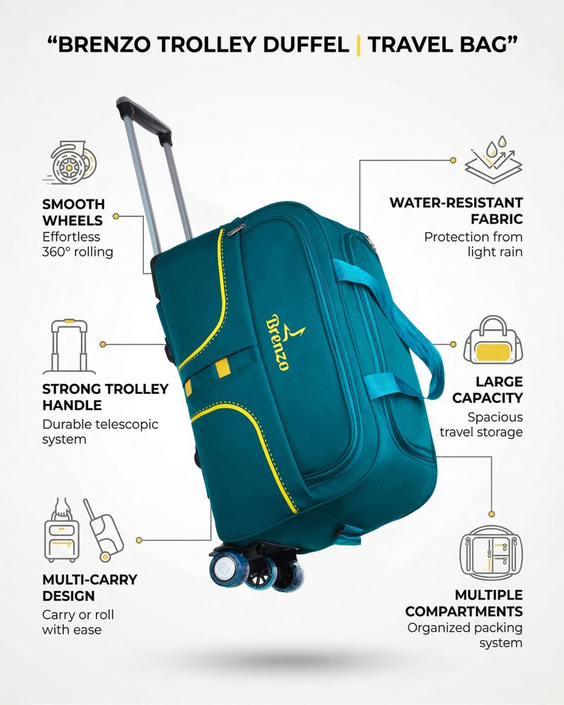 65L Multicolor Strolley Duffel Bag - Image 5