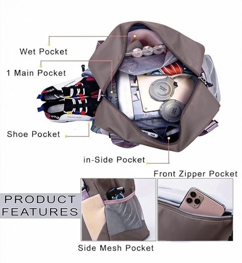 MODISH 80L Gym Duffel Bag - Grey - Image 4