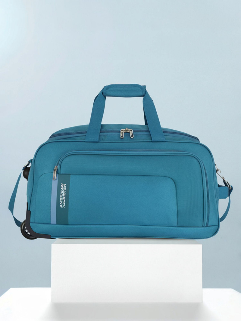 American Tourister AMERICAN TOURISTER 78 L Strolley Duffel Bag - CAMP WHEEL 65cm - Blue - Large Capacity