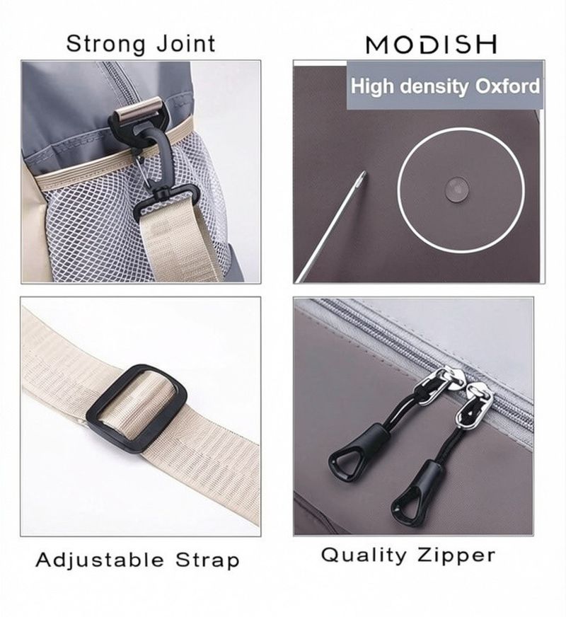 MODISH 80L Gym Duffel Bag - Grey - Image 6