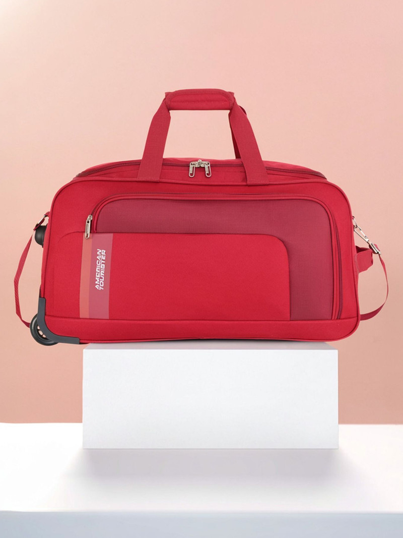American Tourister AMERICAN TOURISTER 56 L Strolley Duffel Bag - CAMP WHEEL 57cm - Red - Large Capacity