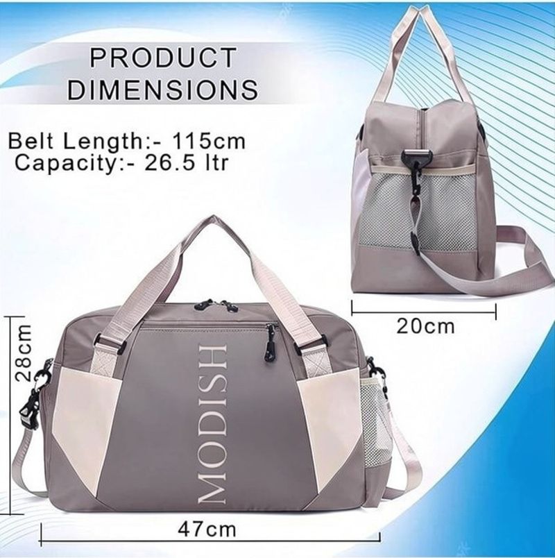 MODISH 80L Gym Duffel Bag - Grey - Image 3