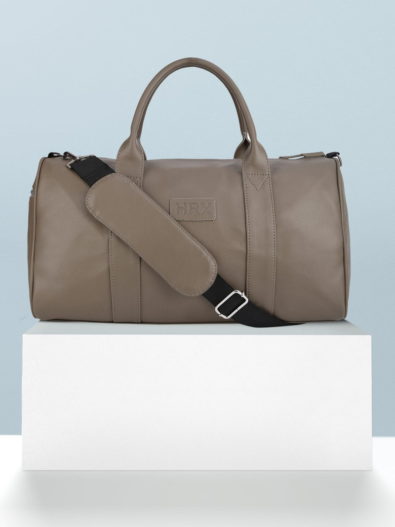 HRX HRX by Hrithik Roshan 30 L Hand Duffel Bag - Faux Leather Stylish Weekend travel Duffle bag - Beige - Regular Capacity