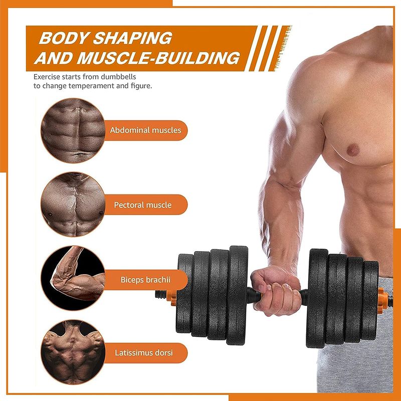 AKTIV FITNESS 20kg PVC Dumbbell Set with Rods and Locks - Image 6