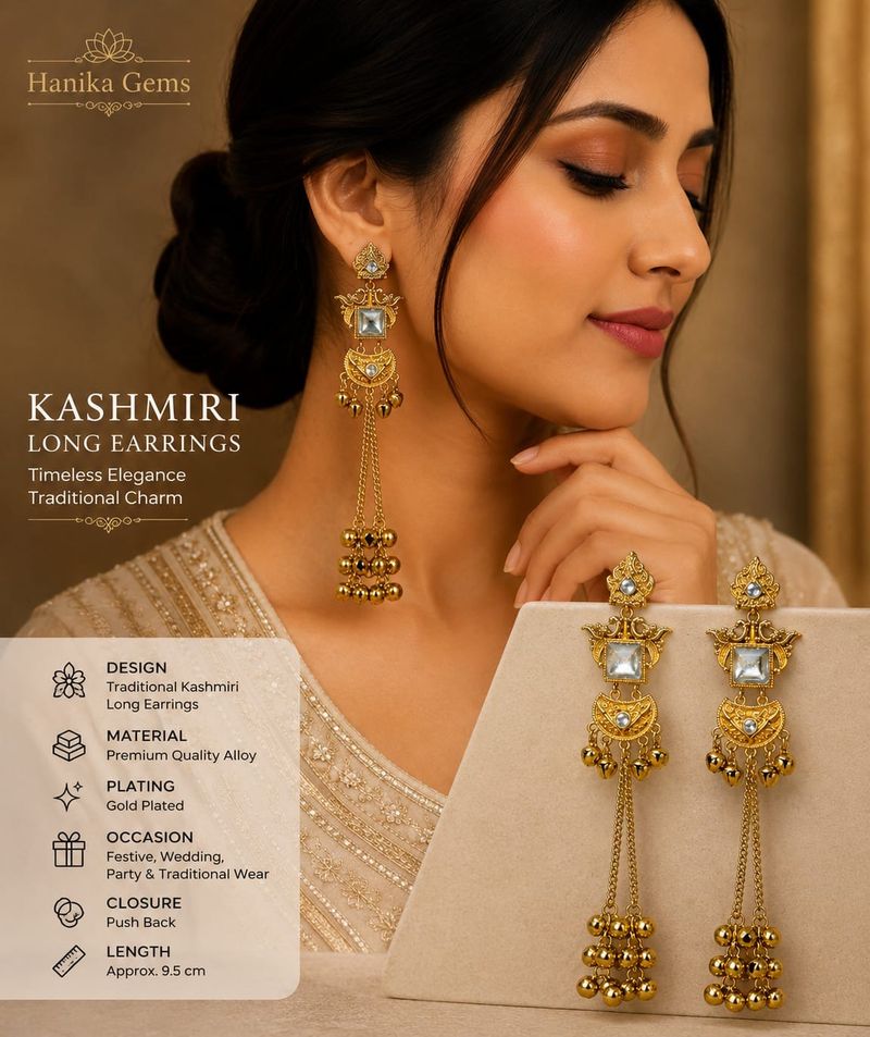 hanikagems Mehfil Ghungroo Cubic Zirconia Drop Earrings - Image 4