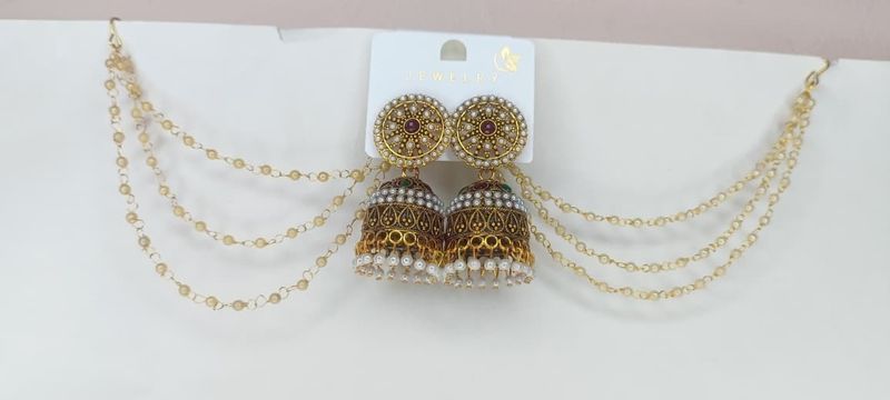 Krishaa Enterprises Bahubali Alloy Traditional Earrings - Image 3