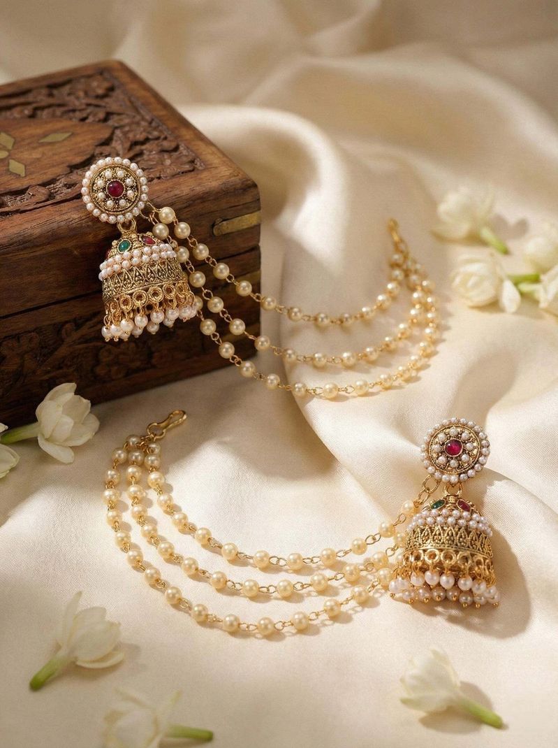 Krishaa Enterprises Bahubali Alloy Traditional Earrings - Image 2