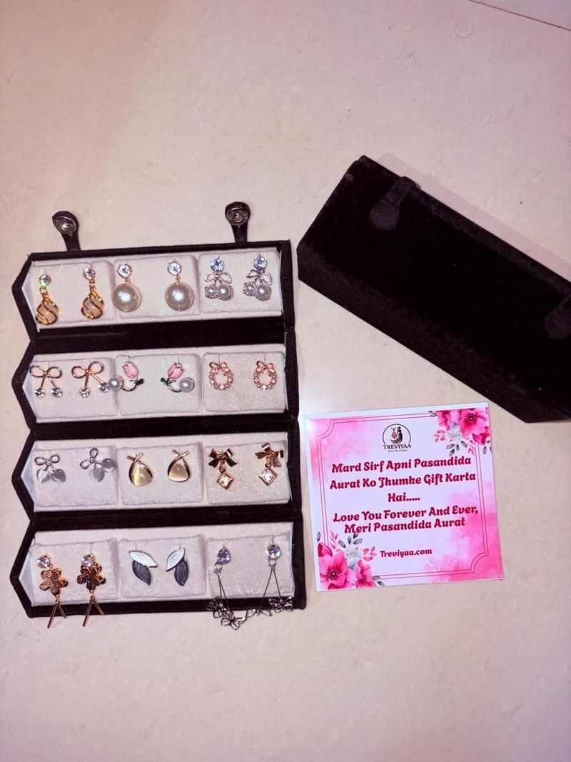 Treviyaa 12 Pair Korean Earrings Set - Image 4
