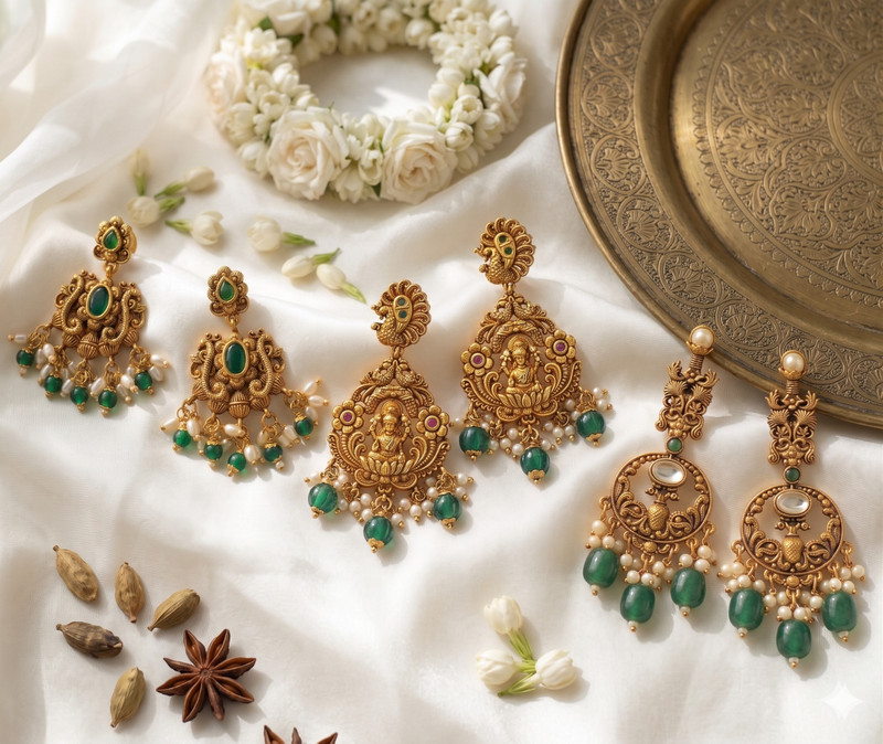 RINGLE TEMPLE EARRING SET FOT WOMEN Beads Alloy Earring Set