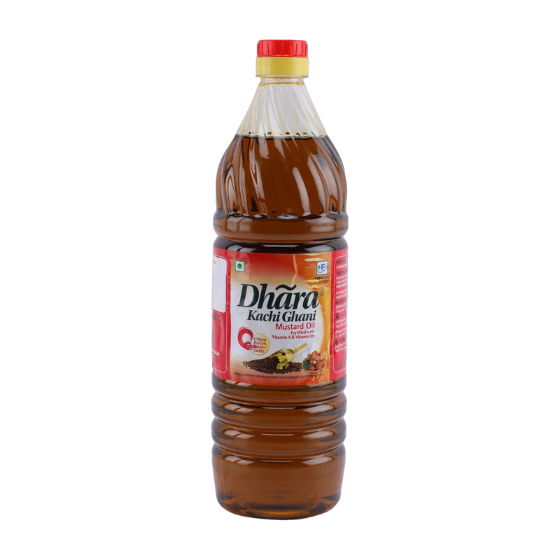 DHARA Kachi Ghani Mustard Oil Plastic Bottle (kadugu ennai)