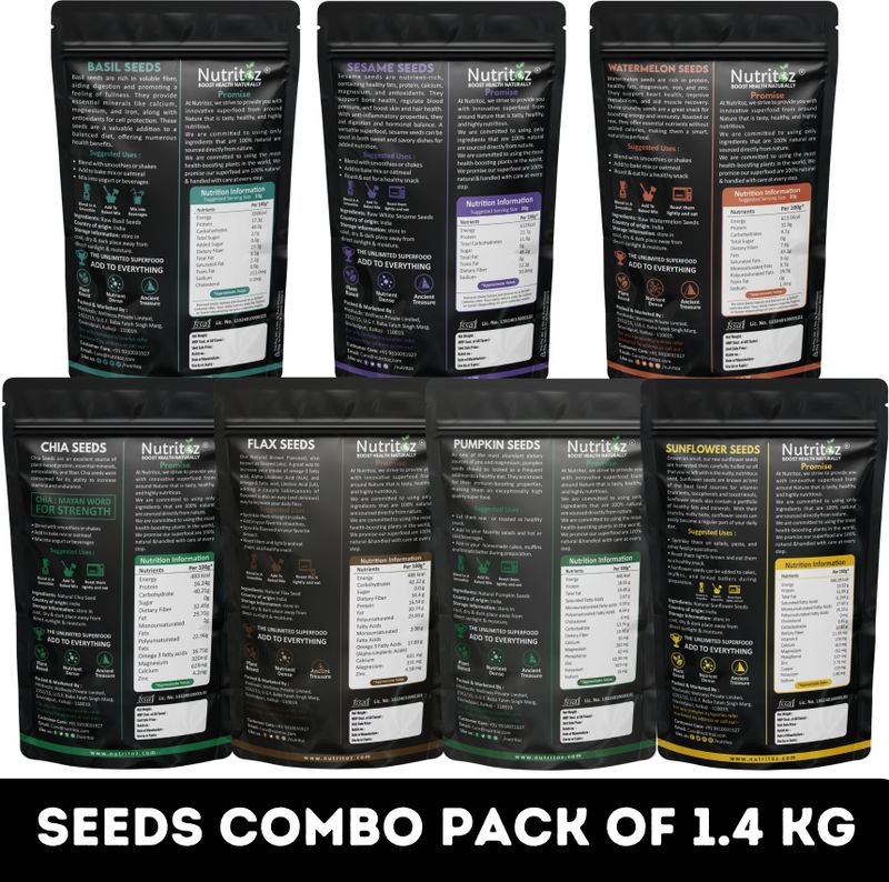Nutritoz Mix Super Seeds Combo 1.4 Kg Pack of 7 - Image 4