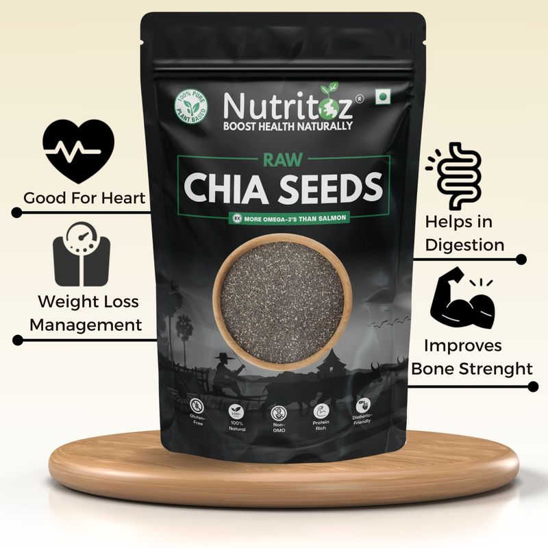 Nutritoz Premium Seeds 1 Kg, Edible & Mix Seeds Combo Pack Of 4 (Each 250g) Chia Seeds, Brown Flax Seeds, Pumpkin Seeds, Sunflower Seeds (4 x 250 g) - Image 6