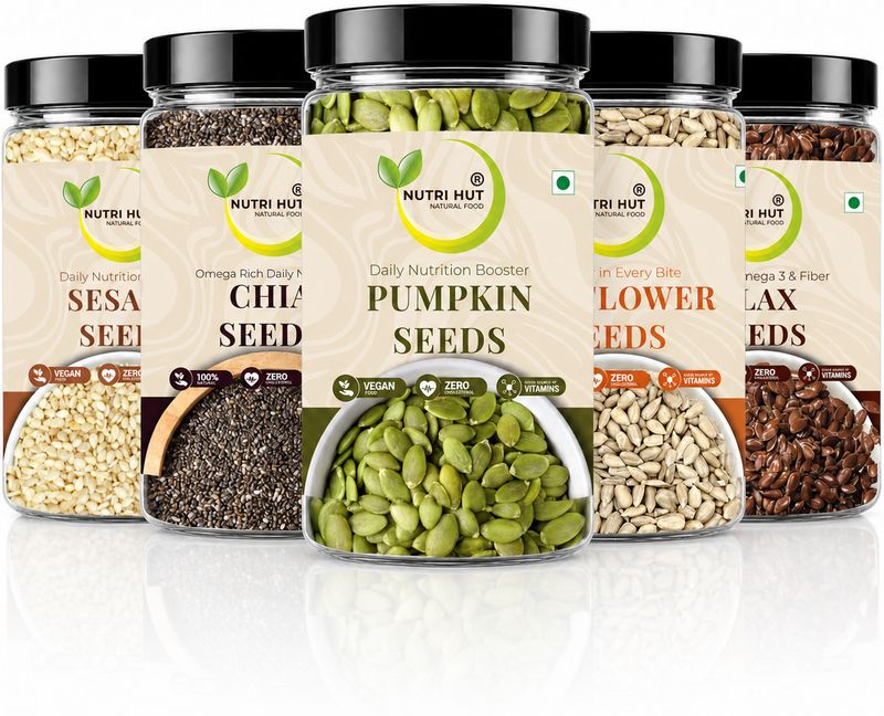 Nutri Hut Premium Seeds Combo Pack, 5 Pack of 5 · 200 g (1 kg total) - Image 2