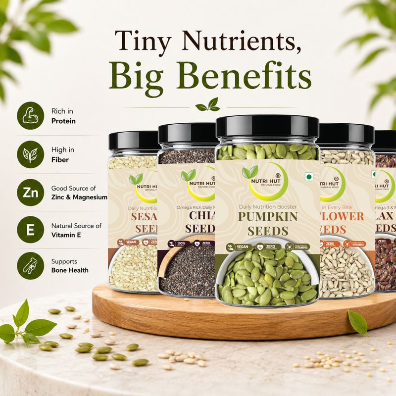 Nutri Hut Premium Seeds Combo Pack, 5 Pack of 5 · 200 g (1 kg total) - Image 3