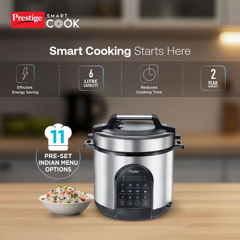 Prestige Smart Cook Electric Pressure Cooker 6L Silver - Image 3