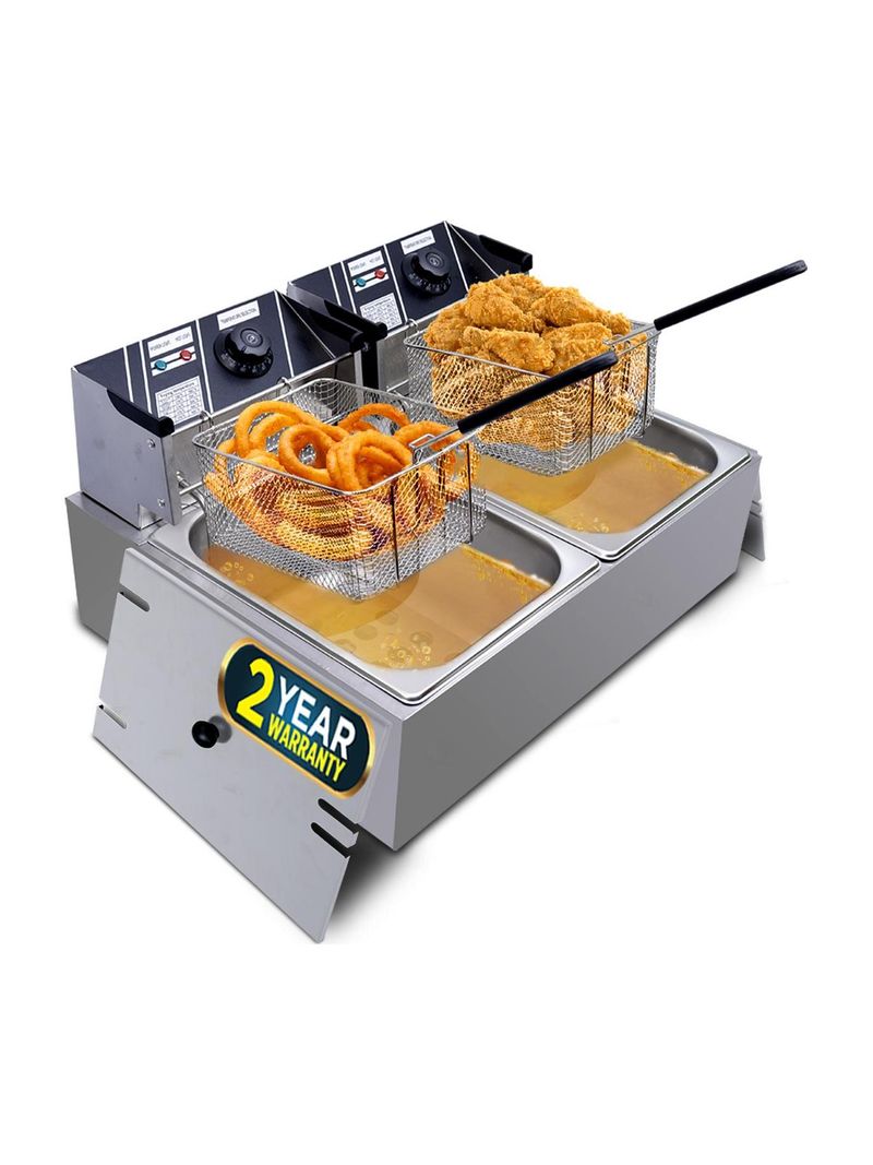 iBELL DF620M 12 Litre Stainless Steel 2500 Watt Deep Fryer, Double Tank, Temp Control, 12 L Electric Deep Fryer - Image 2