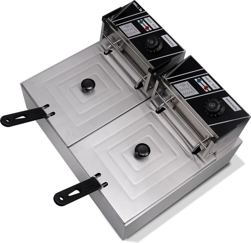 iBELL DF620M 12 Litre Stainless Steel 2500 Watt Deep Fryer, Double Tank, Temp Control, 12 L Electric Deep Fryer - Image 4