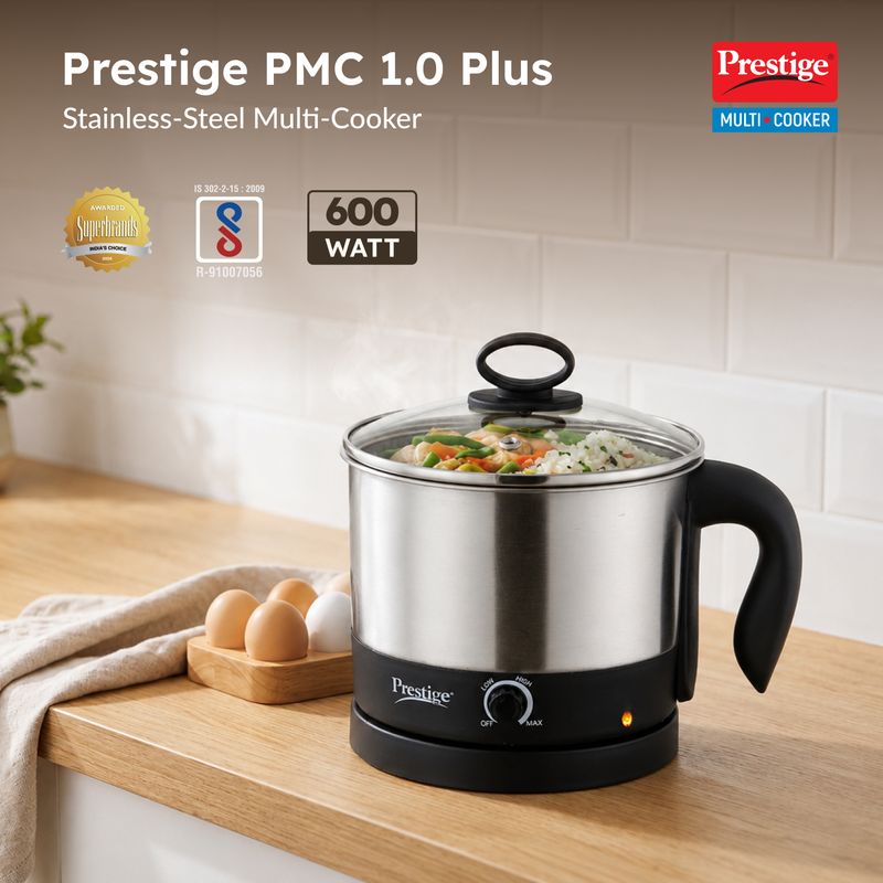 Prestige PMC 1+ Multi Cooker Electric Kettle 1L Silver - Image 3