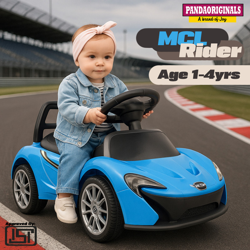 Pandaoriginals Kids music and lights, 1 to 4 years, kids toy on mc laren Car Non Battery Operated Ride On (Blue)