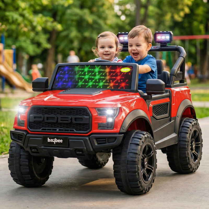 baybee Bronco Baby Battery Operated Jeep for Kids, Electric Ride on with Light & Music Jeep Battery Operated Ride On Red