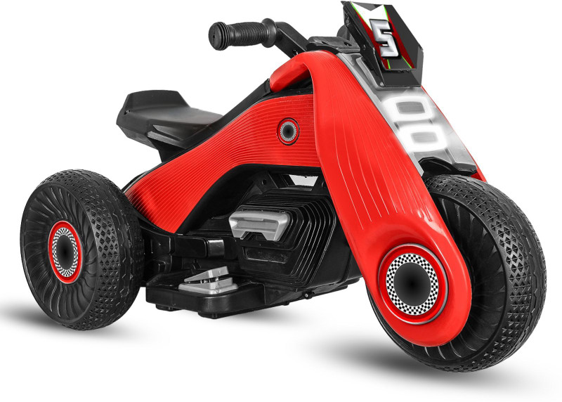 Miss & Chief Ninja Ride-on with Lights & Music, Battery Operated, Electric Superbike Bike Battery Operated Ride On (Red)