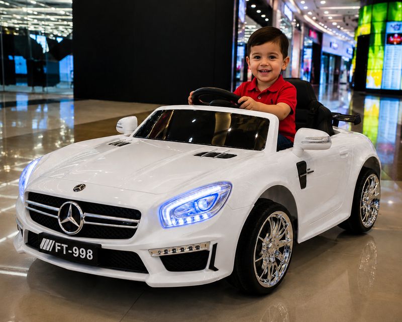SBT Small Boy Toys Mercedes (1-6Yrs) WHITE battery car, Car for kids, Car for kids to drive Car Battery Operated Ride On (White) - Image 2