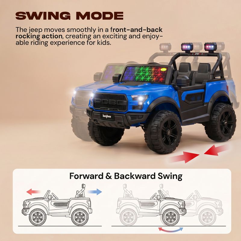 baybee Bronco Baby Battery Operated Jeep, Blue - Image 5