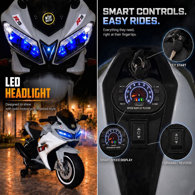 Wishmaster Electric Ride-On Motorcycle 3-8 Years - Image 3
