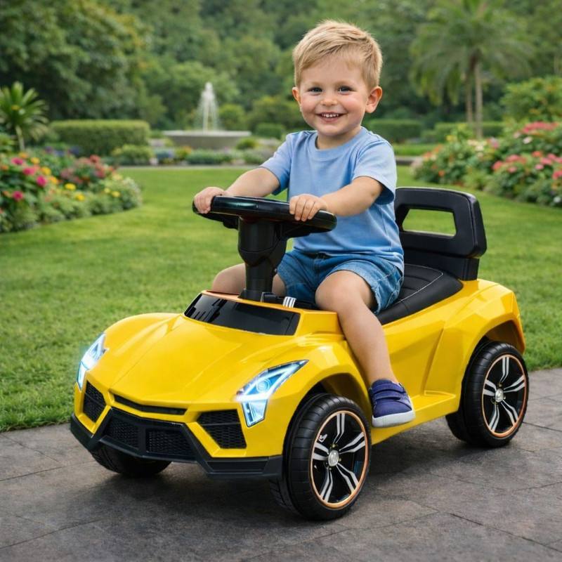 Pandaoriginals Kids music and lights, 1 to 4 years, kids toy on mc laren Car Non Battery Operated Ride On Yellow