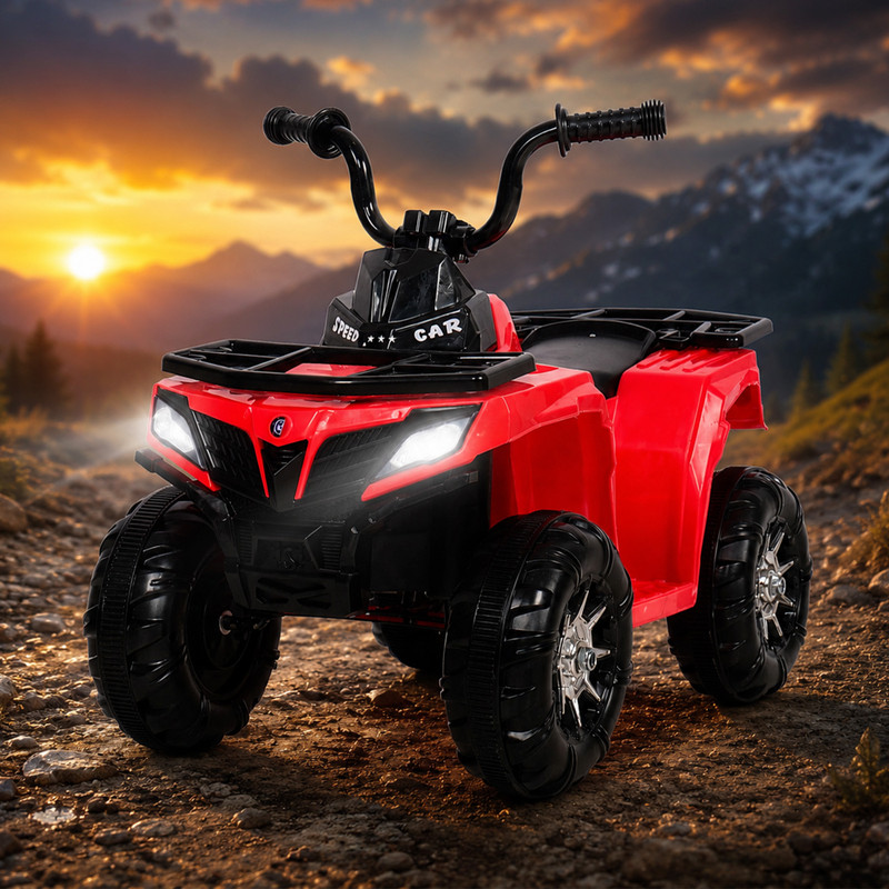 LITTLE RIDES Baby Electric Bike | Rechargeable with LED Lights, USB, Music | ATV Dirt Bikes Bike Battery Operated Ride On Red