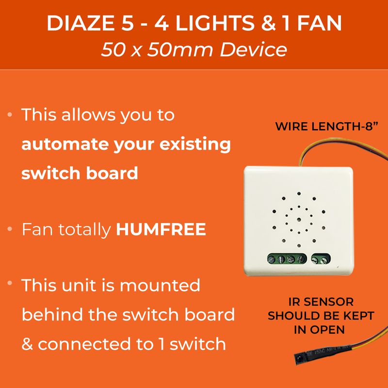 DOTT 5LF Remote Control Switches for 4 Lights and 1 Fan - Image 3