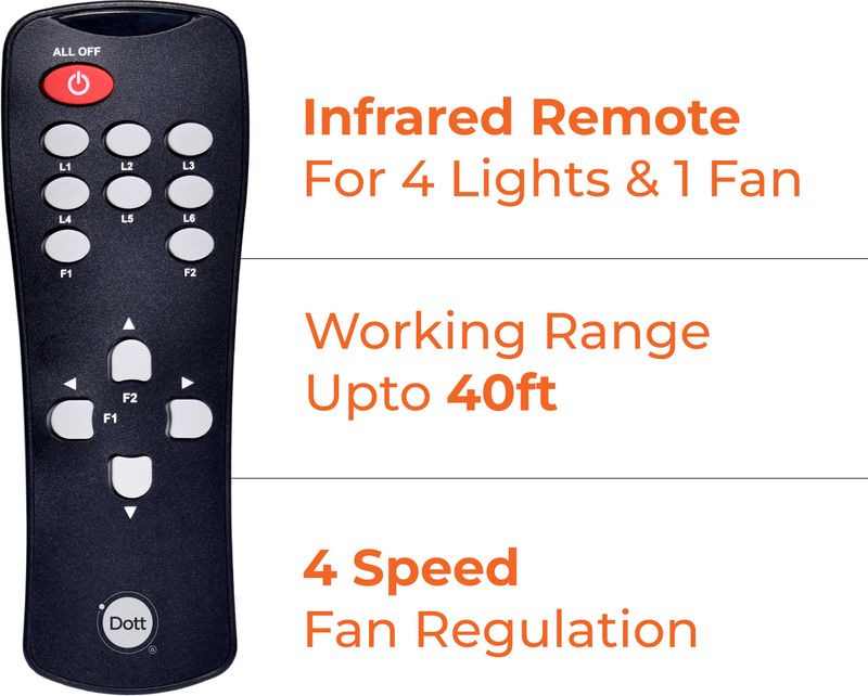 DOTT 5LF Remote Control Switches for 4 Lights and 1 Fan - Image 5