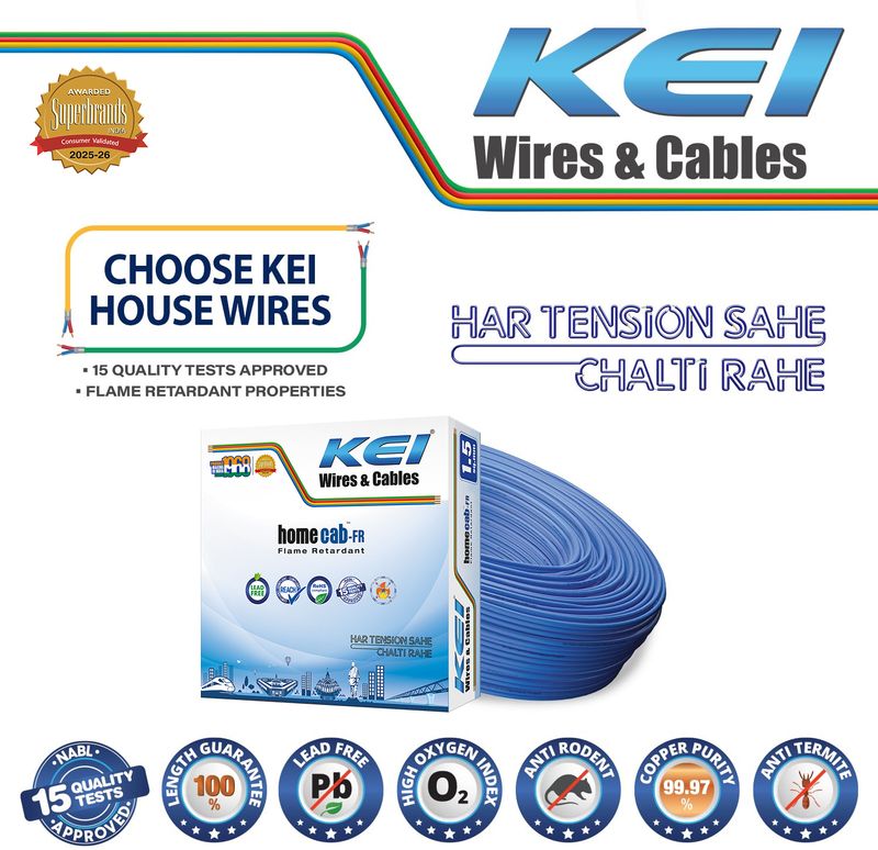 KEI 99.97% Pure Copper 1.5 sq/mm Blue 90m Wire - Image 3