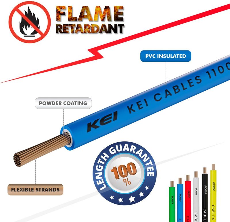 KEI 99.97% Pure Copper 1.5 sq/mm Blue 90m Wire - Image 4