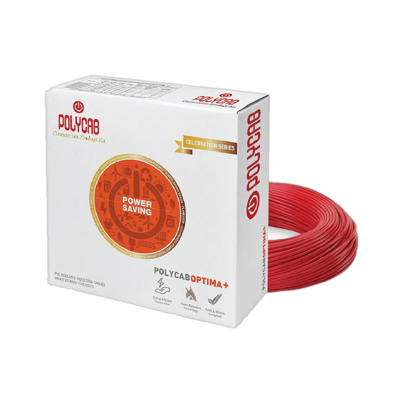 Polycab Pvc With Fr-lf Compound 1 Sq/Mm Red 90 M Wire