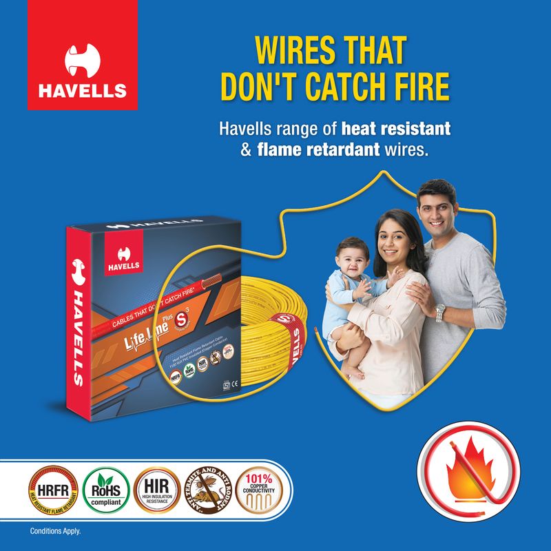 HAVELLS HRFR PVC 4 sq/mm Green 90 m Wire - Image 3