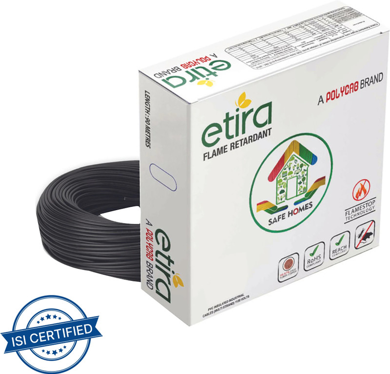 Polycab Etira 2.5 sq/mm Black 90 m Wire (Black)