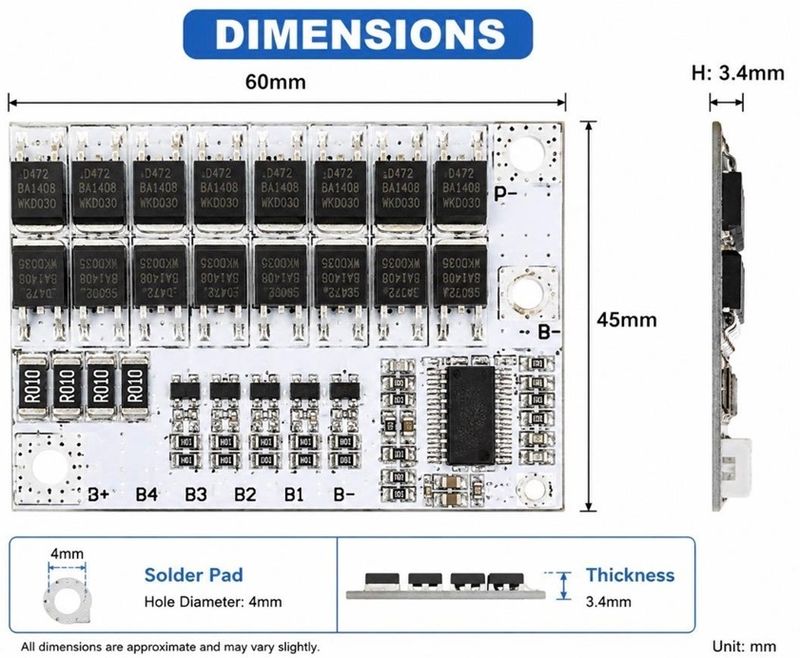 Estra 4S 100A BMS Protection Board - Image 3
