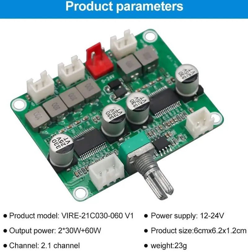 SG Flash Premium 12V 24V 2x50+100W 2.1 Digital Amplifier Board TPA3118 - Image 4