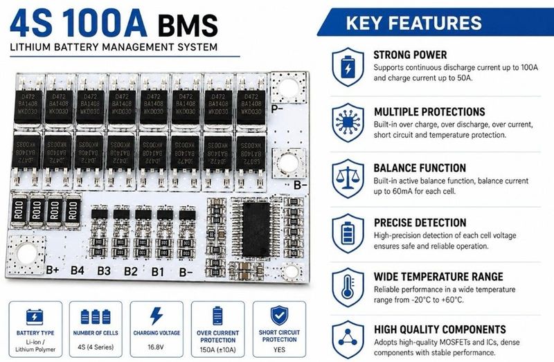 Estra 4S 100A BMS Protection Board - Image 5