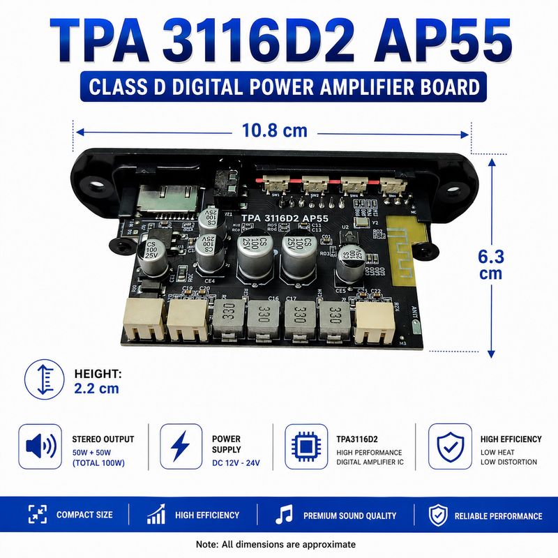 TPA3116D2 Gold-AP55 BT Stereo Power Digital Audio - Image 4