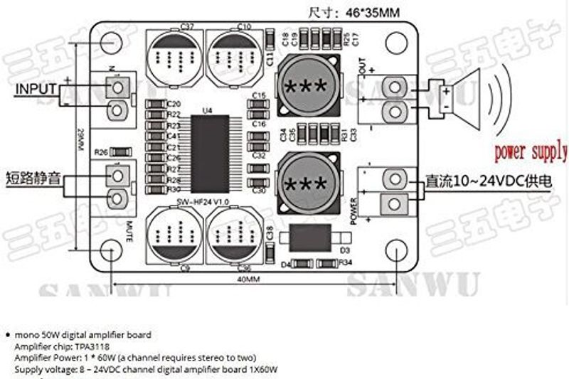 EASTRA Pack of 2 TPA3118 60W Mono Digital Audio Amplifier - Image 5