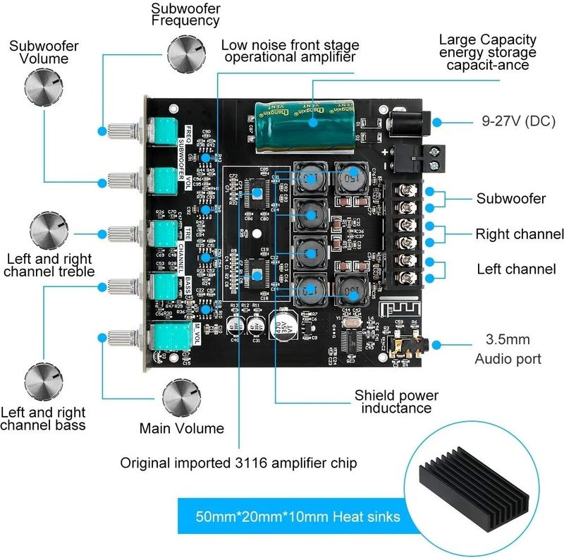 HouseOfCommon TPA3116D2 ZK-TB 21 50w*2+100w 21 Ampl -EHK1891 - Image 4