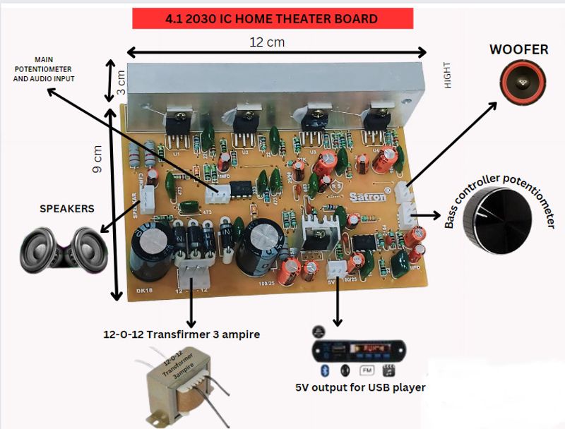RS SATRON 4.1 (2030 IC) Home Theater Amplifier Hobby Kit - Image 7