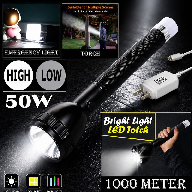 CRENTILA 1000 Meter Long Range Searchlight 50W Torch - Image 2