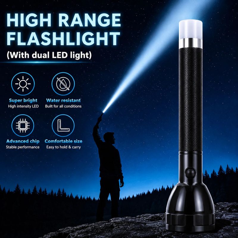 CRENTILA 1000 Meter Long Range Searchlight 50W Torch - Image 6