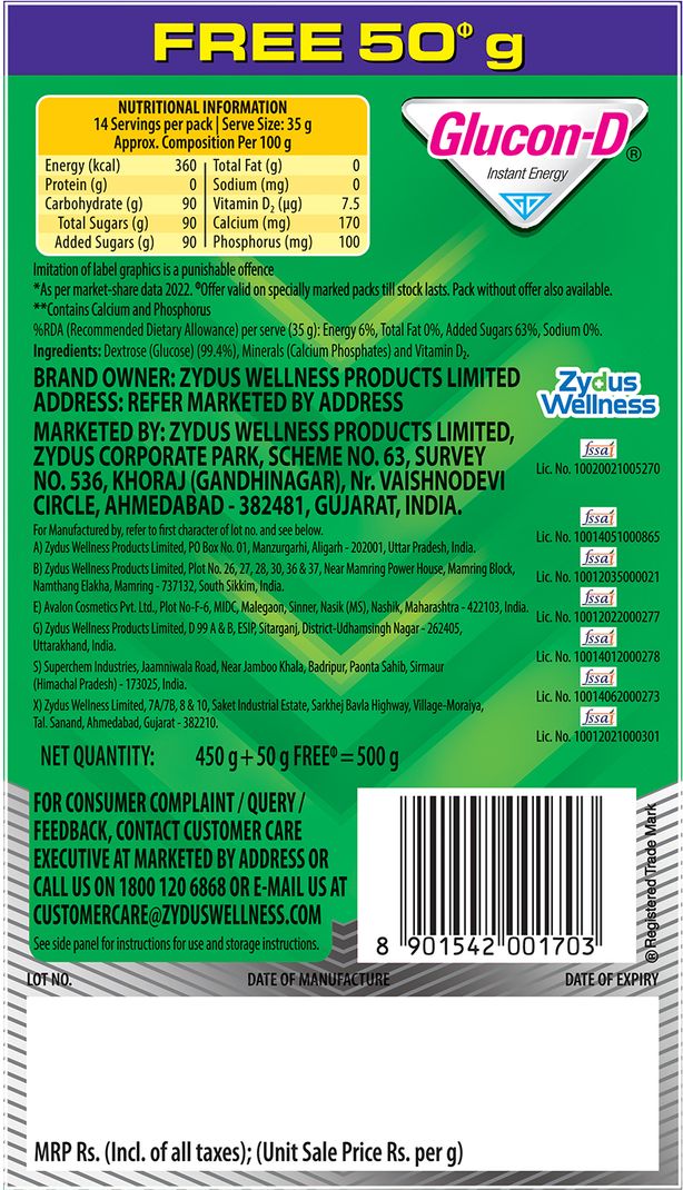 GLUCON-D Regular Glucose Sports Drink 450g - Image 4