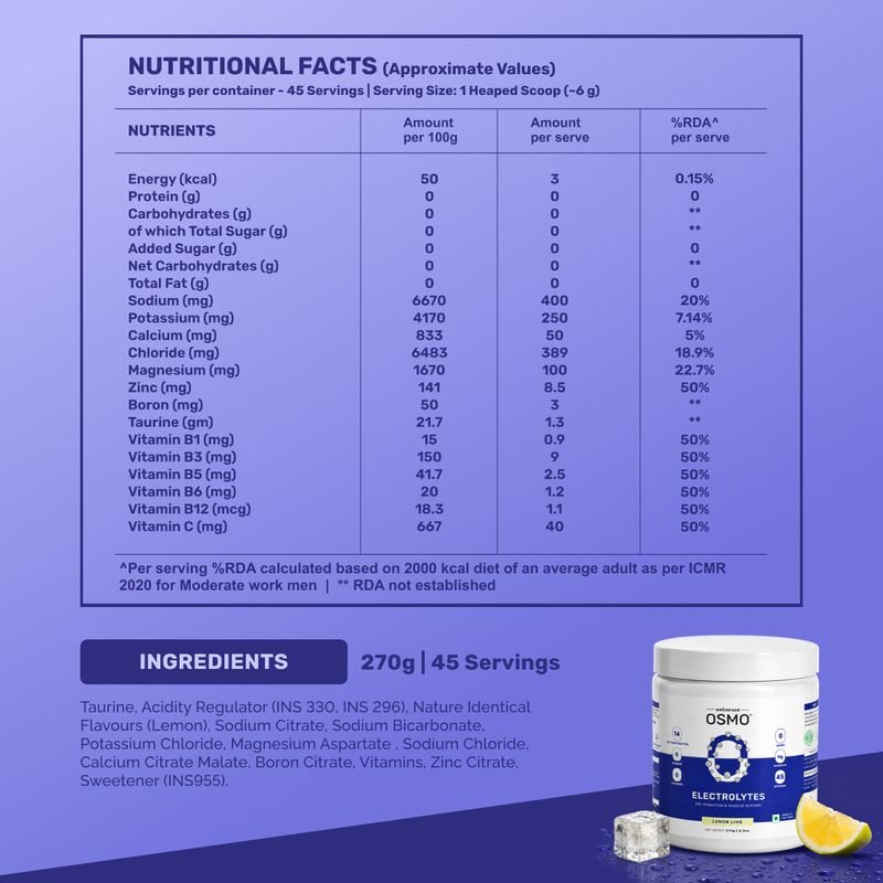 Wellversed OSMO Electrolyte Blend with Taurine & Vitamins, Lemon - Image 6