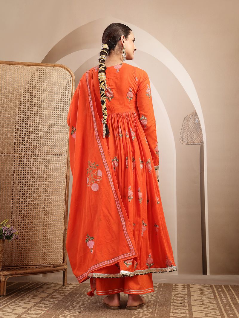 KIMAYRA Women Cotton Kurta Palazzo Dupatta Set - Image 6