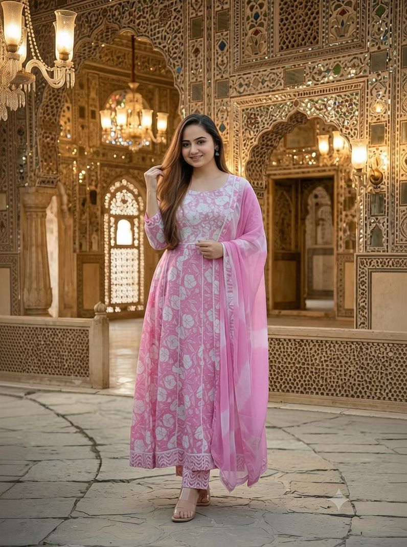 Divastri Women Cotton Blend Kurta Pant Dupatta Set - Image 2